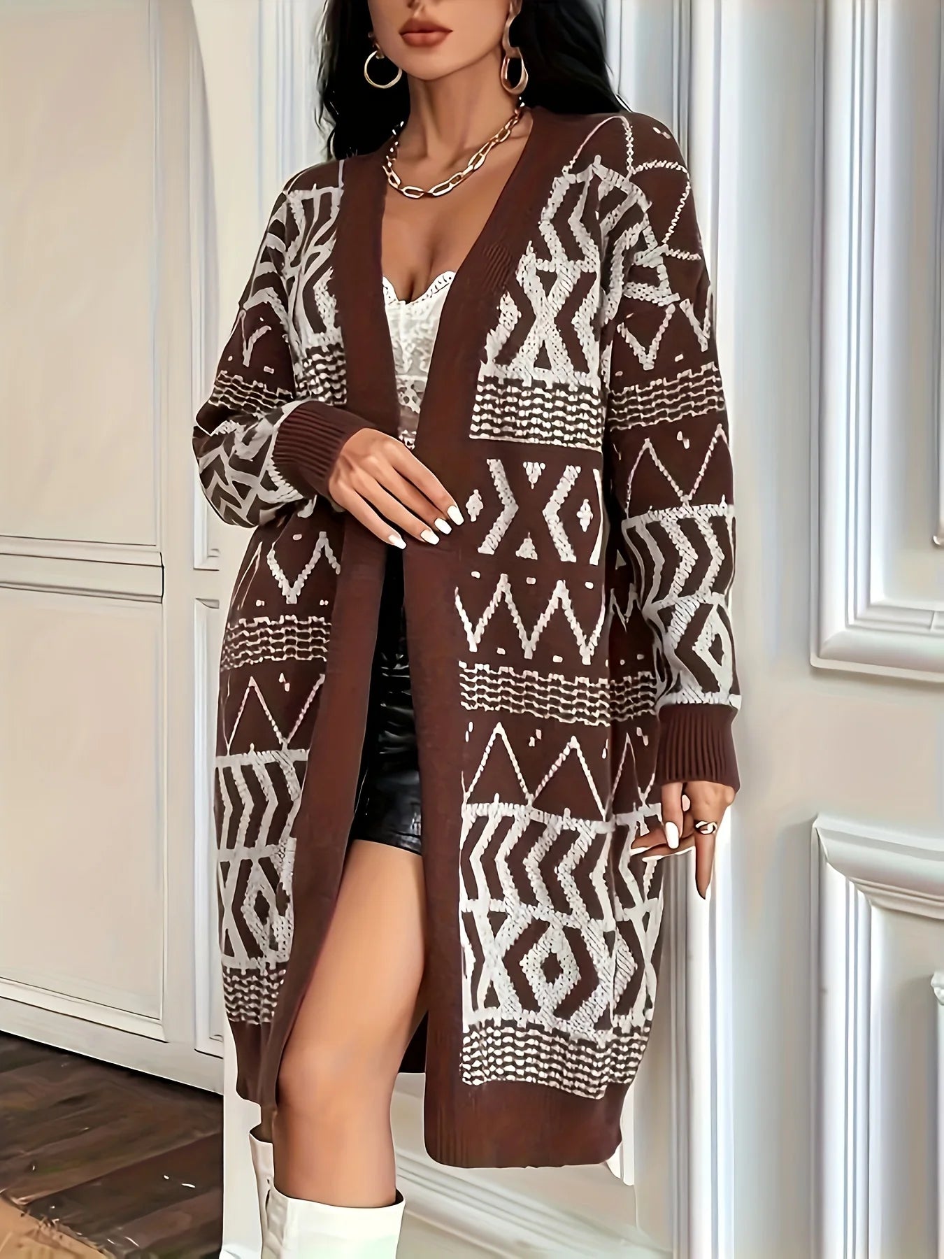 Boho Strickjacke Plus Size